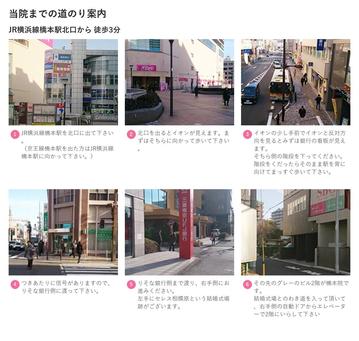 最寄り駅から湘南美容クリニック橋本院へのルート案内