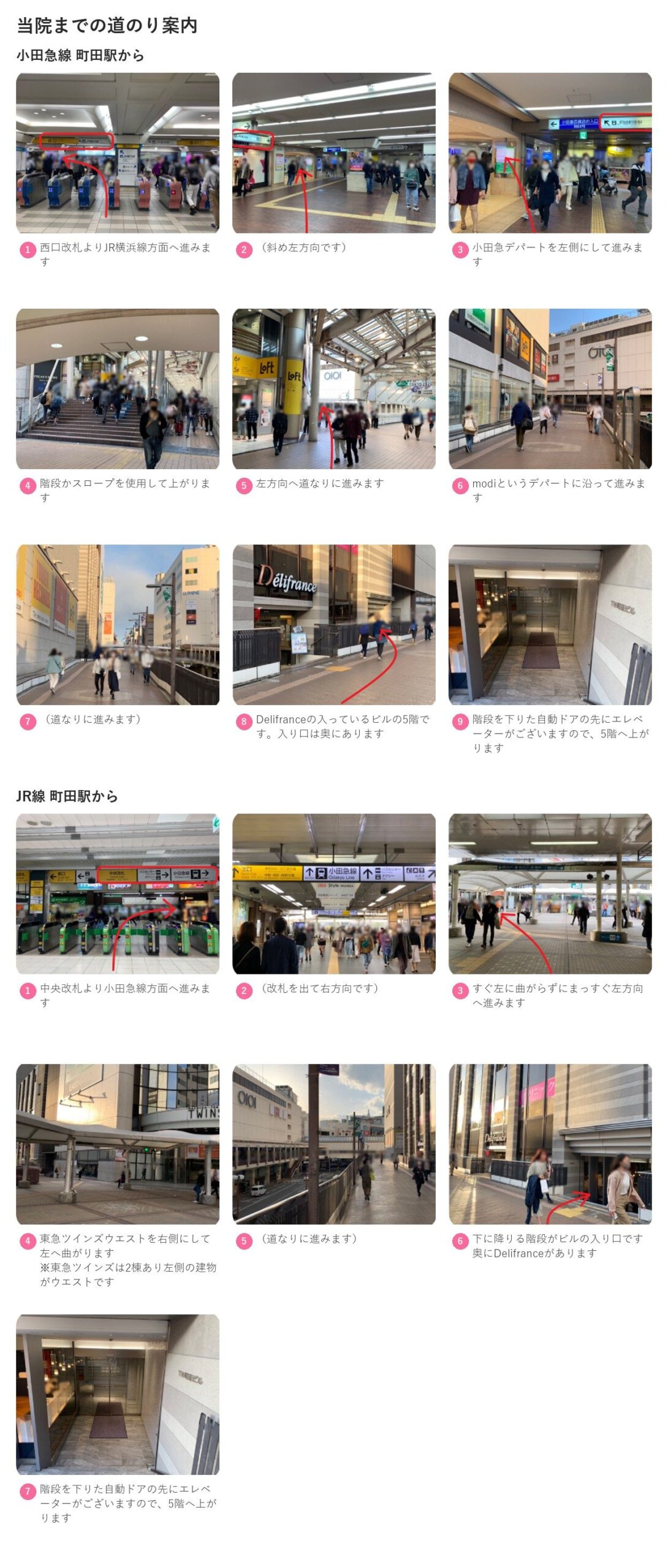 最寄り駅から湘南皮膚科クリニック町田院へのルート案内